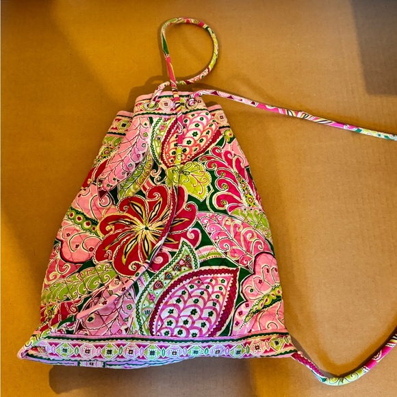 Vera Bradley drawstring backpack - pink and green floral - Picture 3 of 3